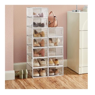 Σετ Αναδιπλούμενα Πλαστικά Διάφανα Κουτιά Αποθήκευσης Παπουτσιών 33...