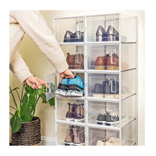 Σετ Αναδιπλούμενα Πλαστικά Διάφανα Κουτιά Αποθήκευσης Παπουτσιών 33...