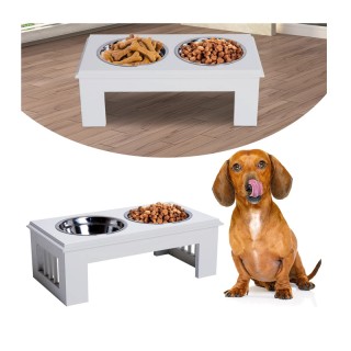 Σετ Ανοξείδωτα Μπολ Γεύματος με Ξύλινη Βάση για Κατοικίδια PawHut D... Σετ Ανοξείδωτα Μπολ Γεύματος με Ξύλινη Βάση για Κατοικίδια PawHut D...