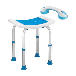 Σετ Αντιολισθητικό Ρυθμιζόμενο Σκαμπό Μπάνιου με Βοηθητική Λαβή 42 ...