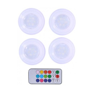 Σετ Ασύρματα Σποτ LED Φωτάκια με Εναλλαγή Χρωμάτων και Τηλεχειριστή... Σετ Ασύρματα Σποτ LED Φωτάκια με Εναλλαγή Χρωμάτων και Τηλεχειριστή...