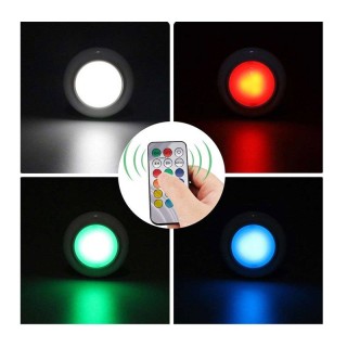 Σετ Ασύρματα Σποτ LED Φωτάκια με Εναλλαγή Χρωμάτων και Τηλεχειριστή...