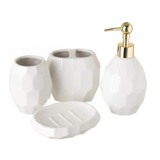 Σετ Αξεσουάρ Μπάνιου Κεραμικό Οβάλ 4 τμχ Bakaji 02839920 Σετ Αξεσουάρ Μπάνιου Κεραμικό Οβάλ 4 τμχ Bakaji 02839920