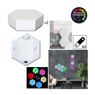 Σετ Διακοσμητικά Εξαγωνικά Επιτοίχια Φωτιστικά Αφής LED RGB 2 τμχ H... Σετ Διακοσμητικά Εξαγωνικά Επιτοίχια Φωτιστικά Αφής LED RGB 2 τμχ H...