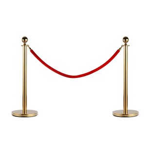 Σετ Διαχωριστικά Κολωνάκια από Ανοξείδωτο Ατσάλι με Σχοινί 1.5 m Χρ...