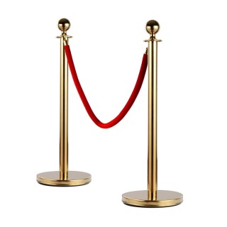 Σετ Διαχωριστικά Κολωνάκια από Ανοξείδωτο Ατσάλι με Σχοινί 1.5 m Χρ...