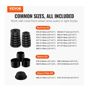 Σετ Δίσκοι Τοποθέτησης Ρουλεμάν Μπροστινού Τροχού Αυτοκινήτου 24 τμ...