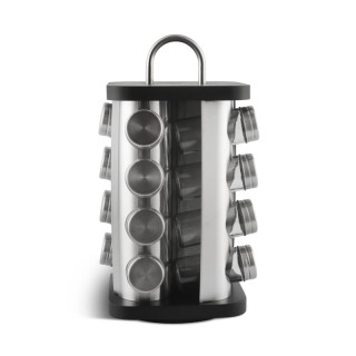 Σετ Δοχεία Μπαχαρικών με Περιστρεφόμενη Βάση 17 τμχ Χρώματος Μαύρο ...