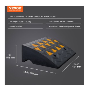 Σετ Ελαστικές Ράμπες Parking Πεζοδρομίου 15T 15.2 cm 2 τμχ VEVOR SJ... Σετ Ελαστικές Ράμπες Parking Πεζοδρομίου 15T 15.2 cm 2 τμχ VEVOR SJ...