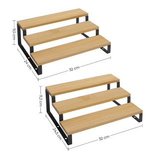 Σετ Επεκτεινόμενη Βάση Μπαχαρικών από Μπαμπού με 3 Ράφια 2 τμχ Song... Σετ Επεκτεινόμενη Βάση Μπαχαρικών από Μπαμπού με 3 Ράφια 2 τμχ Song...