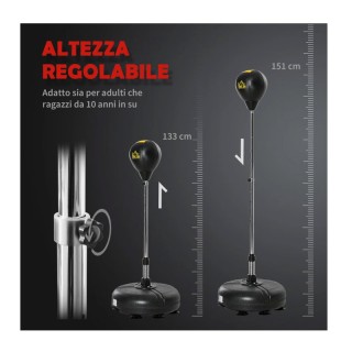 Σετ Επιδαπέδιο Αχλάδι Πυγμαχίας με Γάντια 45 x 45 x 133-151 cm HOMC...