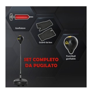 Σετ Επιδαπέδιο Αχλάδι Πυγμαχίας με Γάντια 45 x 45 x 133-151 cm HOMC...