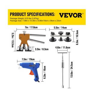 Σετ Επιδιόρθωσης Βαθουλωμάτων Αυτοκινήτου 89 τμχ VEVOR QCAHXFQ89220...
