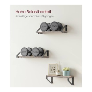 Σετ Επιτοίχια Ξύλινα Ράφια 40 x 12 x 11 cm 3 τμχ Χρώματος Γκρι VASA... Σετ Επιτοίχια Ξύλινα Ράφια 40 x 12 x 11 cm 3 τμχ Χρώματος Γκρι VASA...