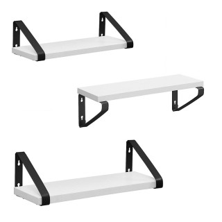 Σετ Επιτοίχια Ξύλινα Ράφια 40 x 12 x 11 cm 3 τμχ Χρώματος Λευκό VAS... Σετ Επιτοίχια Ξύλινα Ράφια 40 x 12 x 11 cm 3 τμχ Χρώματος Λευκό VAS...