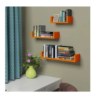 Σετ Επιτοίχια Ξύλινα Ράφια 42 x 10 x 10 cm 3 τμχ Bakaji 02835170