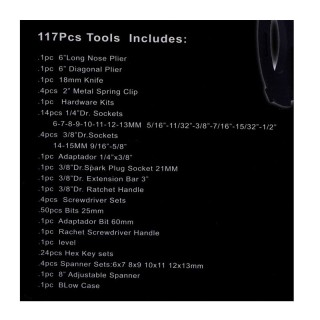 Σετ Εργαλείων σε Βαλιτσάκι 117 τμχ Kraft&Dele KD-10831