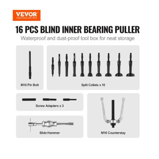Σετ Εξωλκείς Εσωτερικού Ρουλεμάν Τυφλής Οπής 16 τμχ VEVOR HCSNZCLBQ... Σετ Εξωλκείς Εσωτερικού Ρουλεμάν Τυφλής Οπής 16 τμχ VEVOR HCSNZCLBQ...