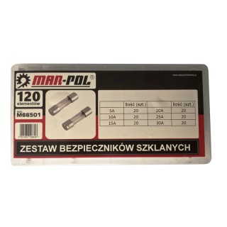 Σετ Γυάλινες Ασφάλειες Αυτοκινήτου 120 τμχ MAR-POL M66501 Σετ Γυάλινες Ασφάλειες Αυτοκινήτου 120 τμχ MAR-POL M66501