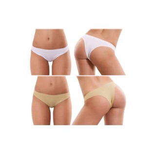 Σετ Γυναικεία Εσώρουχα Brazilian Briefs 4 τμχ Λευκό/Μπεζ MWS3226-SE...