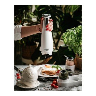 Σετ Ηλεκτρικός Μύλος Μπαχαρικών με Βάση 3 τμχ Χρώματος Λευκό Adler ...