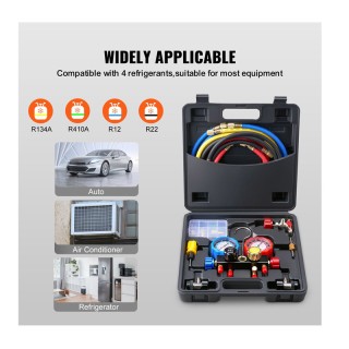 Σετ Κάσα με Μανόμετρα Ψυκτικών 4 Εξόδων VEVOR STLLMBZZLJ4TE7B0MV0 Σετ Κάσα με Μανόμετρα Ψυκτικών 4 Εξόδων VEVOR STLLMBZZLJ4TE7B0MV0