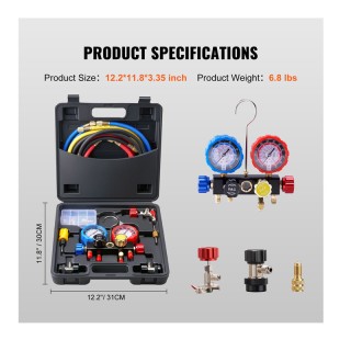 Σετ Κάσα με Μανόμετρα Ψυκτικών 4 Εξόδων VEVOR STLLMBZZLJ4TE7B0MV0 Σετ Κάσα με Μανόμετρα Ψυκτικών 4 Εξόδων VEVOR STLLMBZZLJ4TE7B0MV0