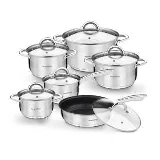 Σετ Κατσαρόλες από Ανοξείδωτο Ατσάλι με Αντικολλητική Επίστρωση 12 ... Σετ Κατσαρόλες από Ανοξείδωτο Ατσάλι με Αντικολλητική Επίστρωση 12 ...