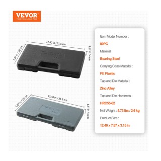 Σετ Κολαούζα και Φιλιέρες με Μανέλα 80 τμχ VEVOR 840349928654 Σετ Κολαούζα και Φιλιέρες με Μανέλα 80 τμχ VEVOR 840349928654