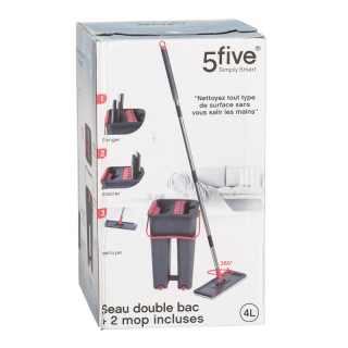 Σετ Κουβάς με Αυτόματη Επίπεδη Αυτοκαθαριζόμενη Σφουγγαρίστρα 360° ... Σετ Κουβάς με Αυτόματη Επίπεδη Αυτοκαθαριζόμενη Σφουγγαρίστρα 360° ...