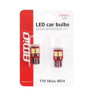 Σετ Λαμπτήρες LED Αυτοκινήτου CAN Bus 18SMD 4014 T10e W5W Λευκό 12V...