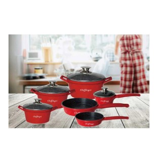 Σετ Μαγειρικά Σκεύη από Αλουμίνιο με Αντικολλητική Μαρμάρινη Επίστρ...