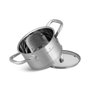 Σετ Μαγειρικών Σκευών από Ανοξείδωτο Ατσάλι 18/10 με Γυάλινα Καπάκι...