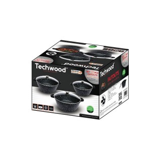 Σετ Μαγειρικών Σκευών με Γυάλινα Καπάκια 12 τμχ Techwood TP6-FT364 Σετ Μαγειρικών Σκευών με Γυάλινα Καπάκια 12 τμχ Techwood TP6-FT364