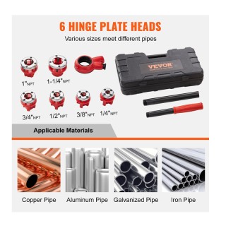 Σετ Μανέλα και Κουκουνάρες Υδραυλικών 1/4 - 1-1/4 9 τμχ VEVOR SDGLW...