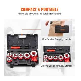 Σετ Μανέλα και Κουκουνάρες Υδραυλικών 1/4 - 1-1/4 9 τμχ VEVOR SDGLW...