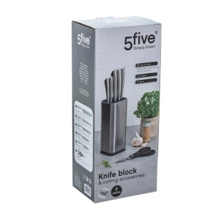 Σετ Μαχαίρια από Ανοξείδωτο Ατσάλι με Βάση 7 τμχ 5Five Simply Smart... Σετ Μαχαίρια από Ανοξείδωτο Ατσάλι με Βάση 7 τμχ 5Five Simply Smart...