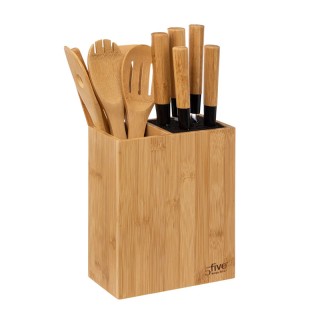 Σετ Μαχαίρια και Εργαλεία Κουζίνας με Βάση από Μπαμπού 11 τμχ 5Five... Σετ Μαχαίρια και Εργαλεία Κουζίνας με Βάση από Μπαμπού 11 τμχ 5Five...