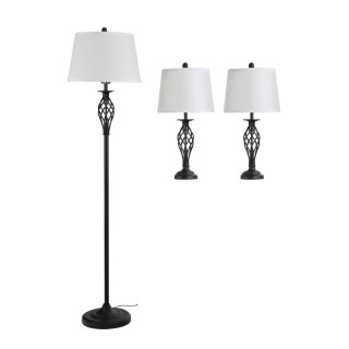 Σετ με 1 Μεταλλικό Επιδαπέδιο Φωτιστικό και 2 Επιτραπέζια E27 3 τμχ...