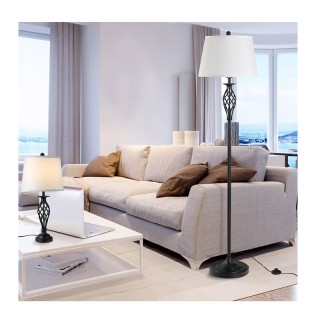 Σετ με 1 Μεταλλικό Επιδαπέδιο Φωτιστικό και 2 Επιτραπέζια E27 3 τμχ... Σετ με 1 Μεταλλικό Επιδαπέδιο Φωτιστικό και 2 Επιτραπέζια E27 3 τμχ...