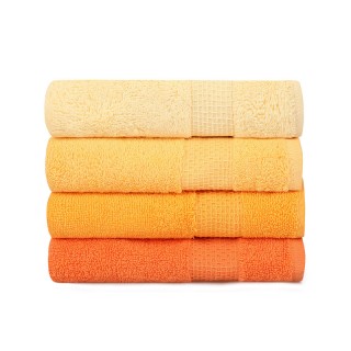 Σετ με 4 Πετσέτες Προσώπου 50 x 90 cm Χρώματος Κίτρινο Beverly Hill...