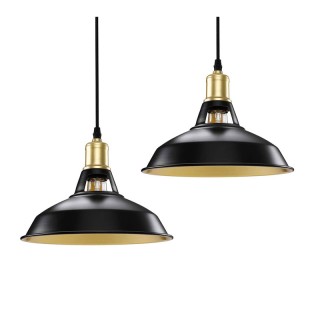 Σετ Μεταλλικά Μονόφωτα Κρεμαστά Φωτιστικά E27 60 W 2 τμχ Bakaji 805...