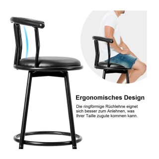 Σετ Μεταλλικά Περιστρεφόμενα Σκαμπό Μπαρ 55 x 56 x 101.5 cm 2 τμχ C...