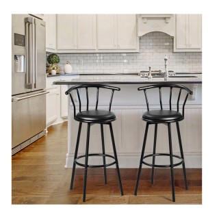 Σετ Μεταλλικά Περιστρεφόμενα Σκαμπό Μπαρ 55 x 56 x 101.5 cm 2 τμχ C...