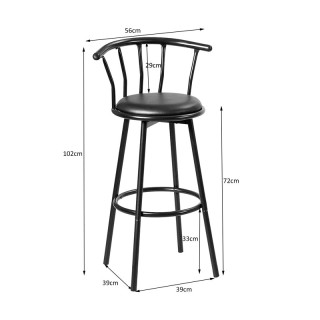 Σετ Μεταλλικά Περιστρεφόμενα Σκαμπό Μπαρ 55 x 56 x 101.5 cm 2 τμχ C...