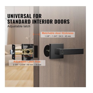 Σετ Μεταλλικά Πόμολα Μεσόπορτας με Ροζέτα 2 τμχ VEVOR DYCMBS2JFX00C...