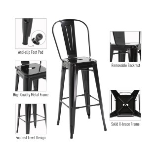 Σετ Μεταλλικά Σκαμπό Μπαρ 44 x 53 x 116 cm 4 τμχ HOMCOM 835-122BK Σετ Μεταλλικά Σκαμπό Μπαρ 44 x 53 x 116 cm 4 τμχ HOMCOM 835-122BK