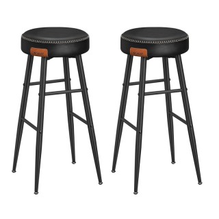 Σετ Μεταλλικά Σκαμπό Μπαρ 51.6 x 51.6 x 76.2 cm 2 τμχ VASAGLE LBC09...