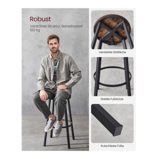 Σετ Μεταλλικά Σκαμπό Μπαρ 54 x 99 cm 2 τμχ VASAGLE LBC026B01V1 Σετ Μεταλλικά Σκαμπό Μπαρ 54 x 99 cm 2 τμχ VASAGLE LBC026B01V1