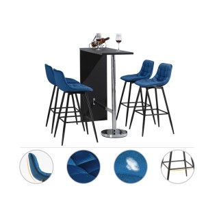 Σετ Μεταλλικά Σκαμπό Μπαρ με Βελούδινη Επένδυση 45 x 47 x 88 cm 2 τ...